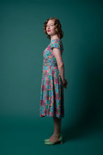 Load image into Gallery viewer, Laura Turquoise &amp; Pink Linen Floral Dress