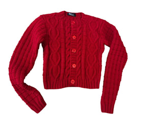 Red Crop Cardigan