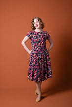 Load image into Gallery viewer, Meadow Navy &amp; Burgundy Floral Dress