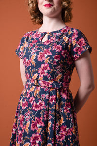 Meadow Navy & Burgundy Floral Dress