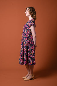 Meadow Navy & Burgundy Floral Dress