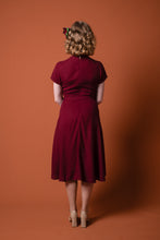 Load image into Gallery viewer, Sakura Burgundy Linen Dress