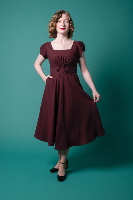 Astrid Burgundy Dress