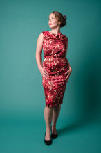 Load image into Gallery viewer, Thea Burgundy &amp; Beige Floral Dress