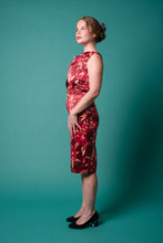 Load image into Gallery viewer, Thea Burgundy &amp; Beige Floral Dress