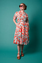 Load image into Gallery viewer, Philippa Orange &amp; Blue Tropical Dress