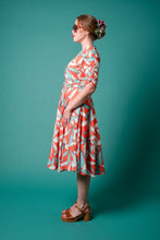 Load image into Gallery viewer, Philippa Orange &amp; Blue Tropical Dress