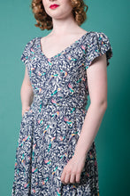 Load image into Gallery viewer, Nikki Blue Bird Floral Dress