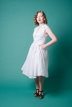 Load image into Gallery viewer, Charlotte Cream &amp; Navy Flamingo Dress