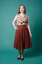 Load image into Gallery viewer, Roxy Brown Linen Skirt