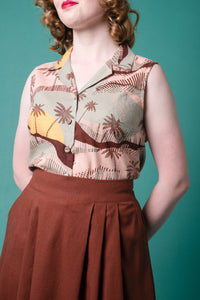 Roxy Brown Linen Skirt