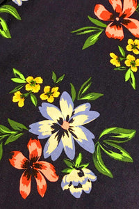 Ally Navy Denim Floral Dress
