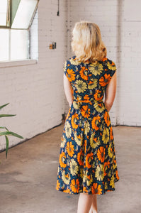 Lena Mustard Floral Dress