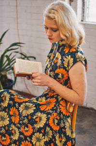 Lena Mustard Floral Dress