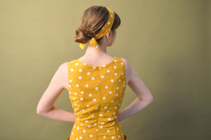 Chita Mustard & Cream Polka Dot Linen Dress