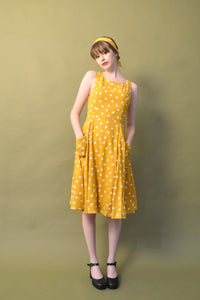 Chita Mustard & Cream Polka Dot Linen Dress