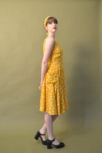 Load image into Gallery viewer, Chita Mustard &amp; Cream Polka Dot Linen Dress