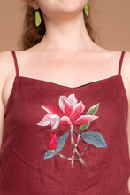 Load image into Gallery viewer, Magnolia Burgundy Linen Maxi Dress