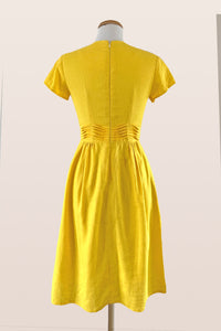 Ally Yellow Linen Dress