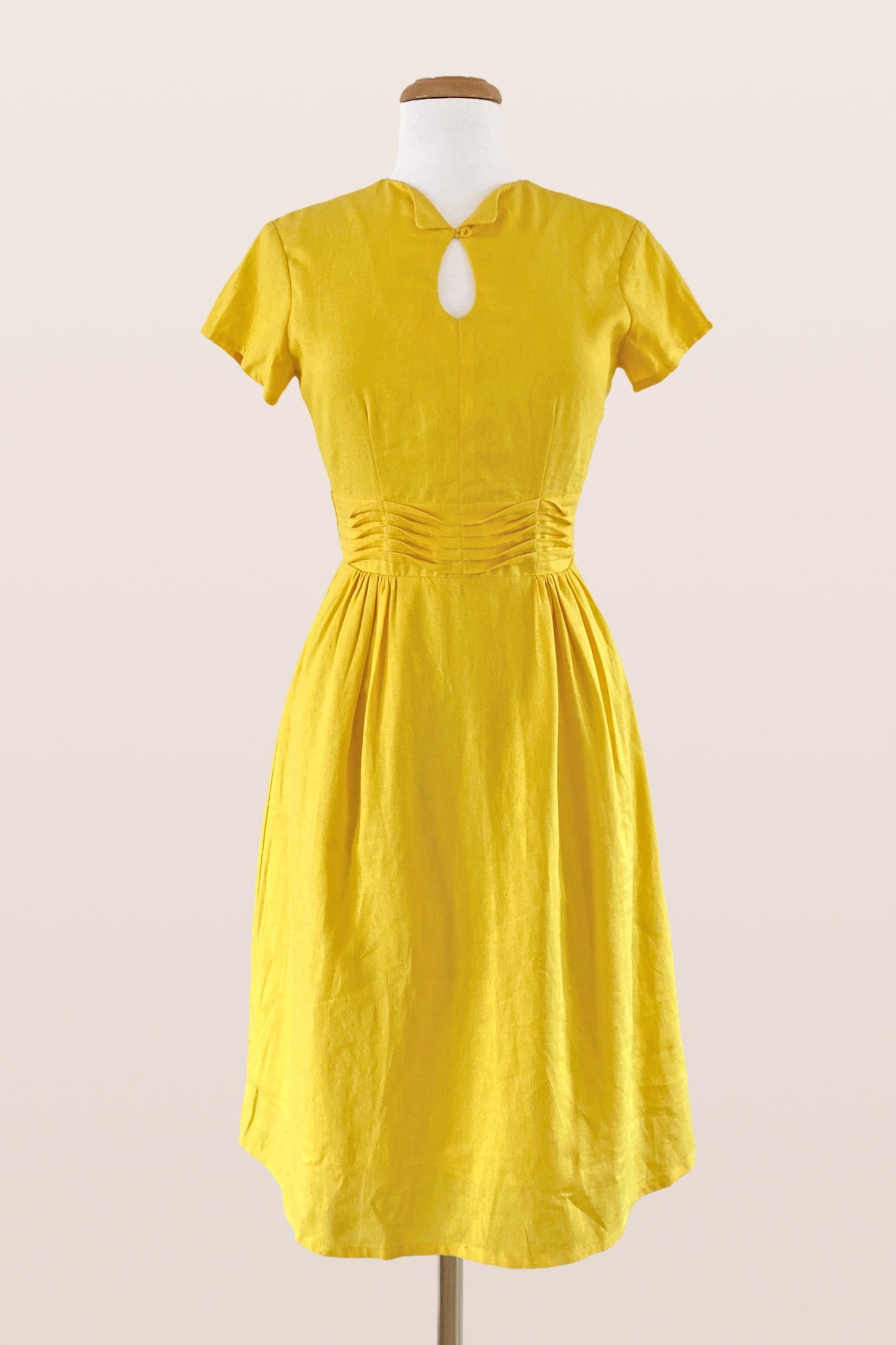 Ally Yellow Linen Dress – Elise Design