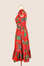 Load image into Gallery viewer, Astrid Red Tropical Linen Dress