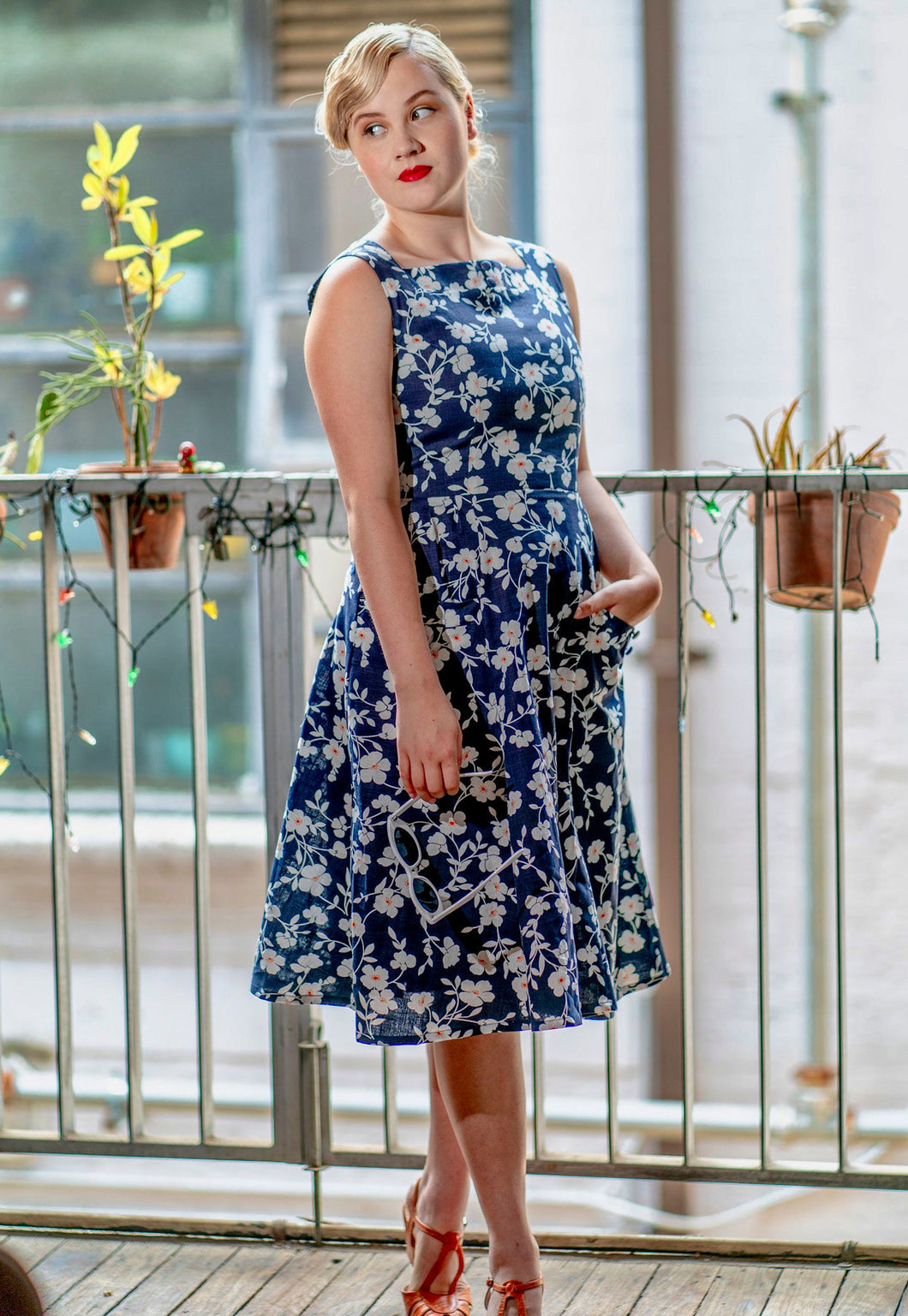 Bee Navy & White Floral Dress