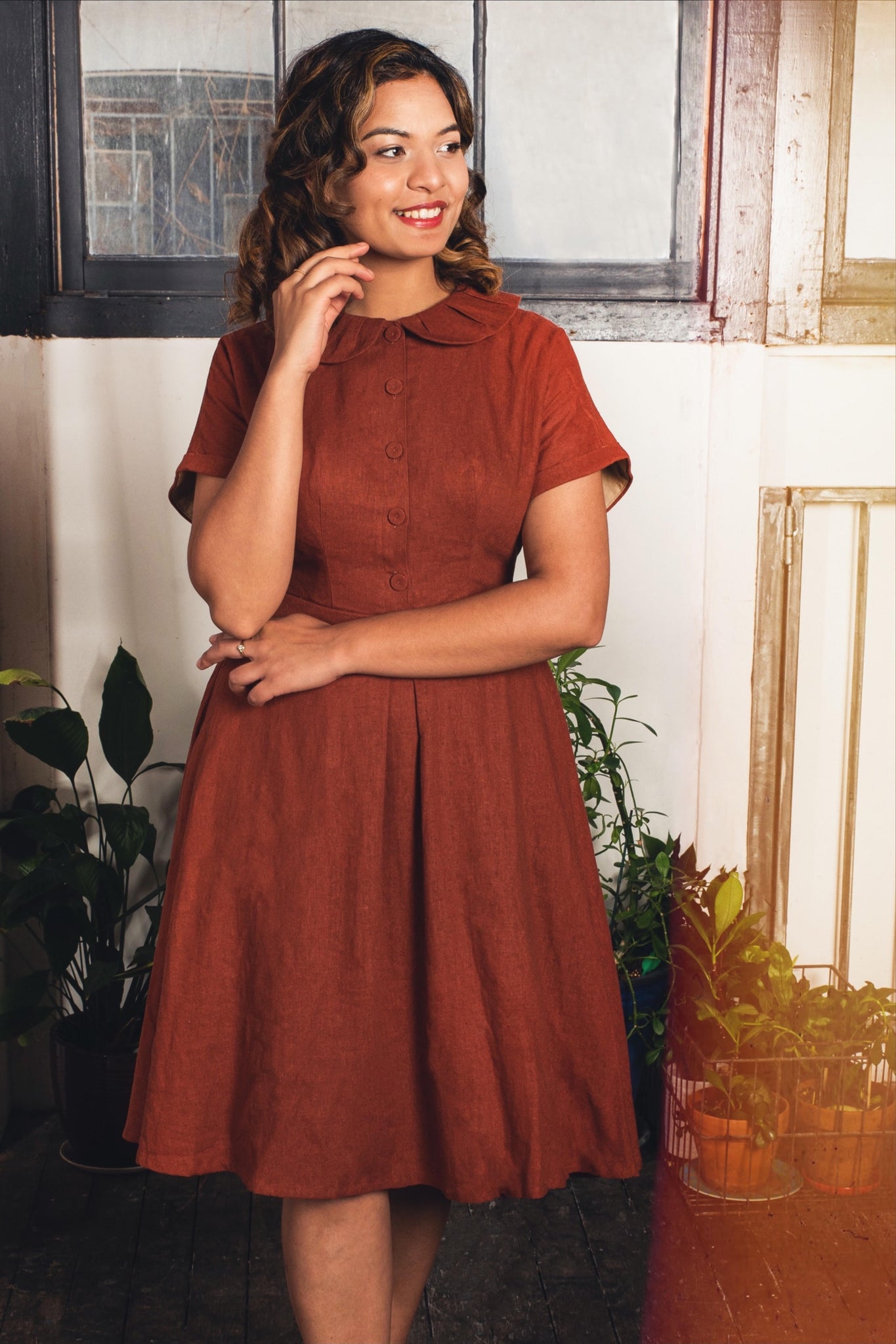 Bette Rust Cotton Dress Elise Design Bette Rust Cotton Dress Elise Design