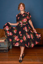 Load image into Gallery viewer, Charlie Red &amp; Black Floral Dress