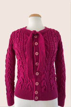 Load image into Gallery viewer, Fuchsia Bow Tie Cardigan