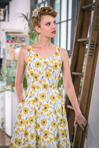 Chita Mustard & Cream Floral Dress