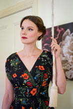 Load image into Gallery viewer, Viola Black Floral Dress