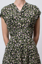 Load image into Gallery viewer, Dakota Black &amp; Green Floral Dress