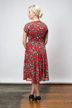 Load image into Gallery viewer, Dakota Red &amp; Green Floral Dress