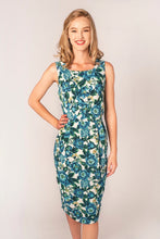 Load image into Gallery viewer, Dalena Turquoise Peonies Dress
