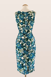 Dalena Turquoise Peonies Dress