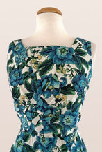 Load image into Gallery viewer, Dalena Turquoise Peonies Dress