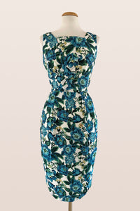 Dalena Turquoise Peonies Dress