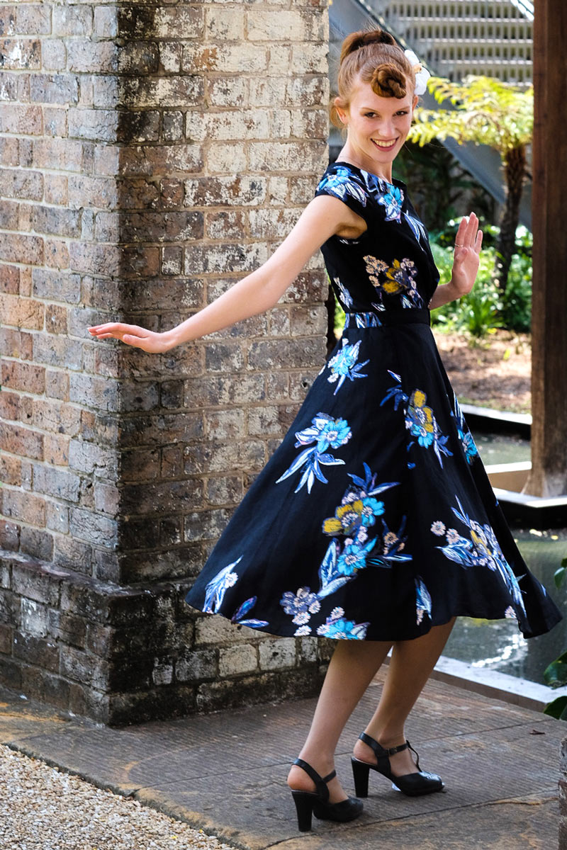 Doris Black & Blue Floral Dress Doris Black & Blue Floral Dress
