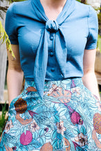 Load image into Gallery viewer, Dorothy Navy Bow Tie Blouse