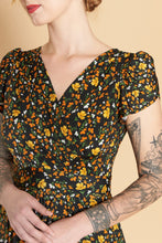 Load image into Gallery viewer, Mustard &amp; Orange Floral Jersey Dress