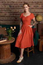 Load image into Gallery viewer, Juliet Cross Collar Burnt Orange Dress