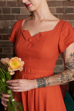 Load image into Gallery viewer, Juliet Cross Collar Burnt Orange Dress