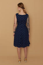 Load image into Gallery viewer, Bee Navy &amp; White Daisy Dress