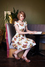 Load image into Gallery viewer, Scalloped Neckline Mustard/Pink Dress - Elise Design
 - 2