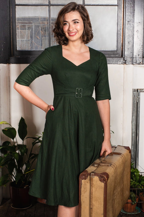 Esmee Green Linen Dress