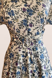 Esmee Beige / Lilac Floral Linen Dress