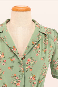 Farah Mint Floral Shirt Dress