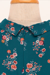 Farah Teal Floral Shirt Dress