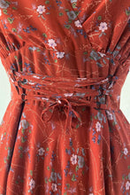 Load image into Gallery viewer, Fiorella Corset Rust Orange Dress