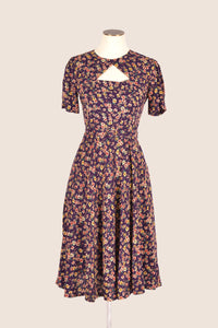 Ginger Purple Cherry Floral Dress